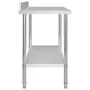Kitchen work table with stainless steel shelf 120x60x120 cm by vidaXL, Restoration - Ref: Foro24-3054469, Price: 230,28 €, Di...