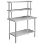 Mesa de trabajo de cocina con estante acero inox 120x60x150 cm de vidaXL, Restauración - Ref: Foro24-3054470, Precio: 250,13 ...