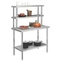 Mesa de trabajo de cocina con estante acero inox 120x60x150 cm de vidaXL, Restauración - Ref: Foro24-3054470, Precio: 250,13 ...