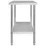 Mesa de trabajo de cocina con estante acero inox 120x60x150 cm de vidaXL, Restauración - Ref: Foro24-3054470, Precio: 250,13 ...