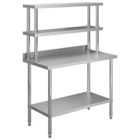 Kitchen work table with stainless steel shelf 120x60x150 cm by vidaXL, Restoration - Ref: Foro24-3054471, Price: 267,88 €, Di...