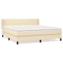 Box spring bed with cream fabric mattress 160x200 cm by vidaXL, Beds and slatted bases - Ref: Foro24-3129566, Price: 503,11 €...