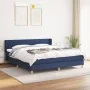 Box spring bed with blue fabric mattress 160x200 cm by vidaXL, Beds and slatted bases - Ref: Foro24-3130127, Price: 475,47 €,...