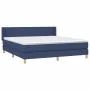 Box spring bed with blue fabric mattress 160x200 cm by vidaXL, Beds and slatted bases - Ref: Foro24-3130127, Price: 475,47 €,...