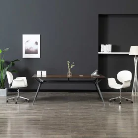 Drehbarer Bürostuhl aus weißem Kunstleder von vidaXL, Bürostühle - Ref: Foro24-3054825, Preis: 144,47 €, Rabatt: %