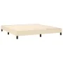 Box spring bed with cream fabric mattress 160x200 cm by vidaXL, Beds and slatted bases - Ref: Foro24-3129966, Price: 518,84 €...