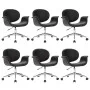 Drehbare Esszimmerstühle 6-teilig aus schwarzem Kunstleder von vidaXL, Essstühle - Ref: Foro24-3054856, Preis: 752,35 €, Raba...