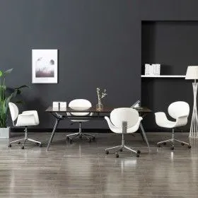Drehbare Esszimmerstühle 4 Einheiten aus weißem Kunstleder von vidaXL, Essstühle - Ref: Foro24-3054858, Preis: 558,58 €, Raba...
