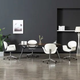 Swivel dining chairs 4 units white synthetic leather by vidaXL, dining chairs - Ref: Foro24-3054858, Price: 558,58 €, Discoun...