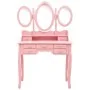 Tocador con taburete y espejo triple plegable rosa de vidaXL, Tocadores para dormitorios - Ref: Foro24-289327, Precio: 172,82...