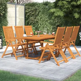 7-piece solid acacia wood garden dining set by vidaXL, Garden sets - Ref: Foro24-3079638, Price: 646,03 €, Discount: %