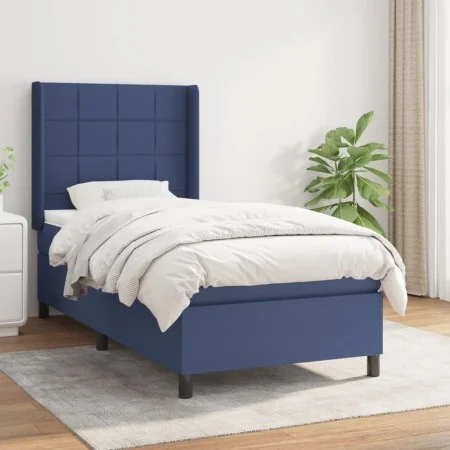 Boxspringbett mit blauer Stoffmatratze 90x200 cm von vidaXL, Betten und Lattenroste - Ref: Foro24-3131407, Preis: 340,75 €, R...