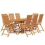 Garten-Essgruppe 9-teilig aus massivem Akazienholz von vidaXL, Gartensets - Ref: Foro24-3079640, Preis: 842,92 €, Rabatt: %