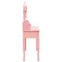 Pink dressing table with stool and triple folding mirror by vidaXL, Bedroom Dressers - Ref: Foro24-289327, Price: 172,58 €, D...