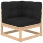Garden footrest with cushions 2 pcs solid pine wood by vidaXL, Outdoor sofas - Ref: Foro24-3083726, Price: 143,59 €, Discount: %