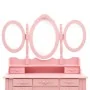 Pink dressing table with stool and triple folding mirror by vidaXL, Bedroom Dressers - Ref: Foro24-289327, Price: 172,58 €, D...