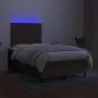Box spring bed with mattress and LED dark brown fabric 120x200 cm by vidaXL, Beds and slatted bases - Ref: Foro24-3134784, Pr...