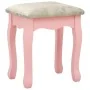 Pink dressing table with stool and triple folding mirror by vidaXL, Bedroom Dressers - Ref: Foro24-289327, Price: 172,58 €, D...