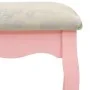 Pink dressing table with stool and triple folding mirror by vidaXL, Bedroom Dressers - Ref: Foro24-289327, Price: 172,58 €, D...