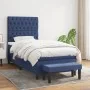 Cama box spring con colchón tela azul 90x200 cm de vidaXL, Camas y somieres - Ref: Foro24-3136811, Precio: 381,89 €, Descuent...