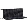 Garden bench cushions 2 pcs black checkered fabric 120x50x7cm by vidaXL, Cushions for chairs and sofas - Ref: Foro24-361691, ...