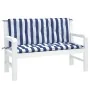 Cojines banco jardín 2 uds tela a rayas azul blanco 120x50x7 cm von vidaXL, Kissen für Stühle und Sofas - Ref: Foro24-361690,...