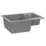 Double bowl kitchen sink with overflow in gray granite by vidaXL, Sinks - Ref: Foro24-147086, Price: 110,63 €, Discount: %