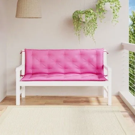 Garden bench cushions 2 pcs pink fabric 150x50x7 cm by vidaXL, Cushions for chairs and sofas - Ref: Foro24-361714, Price: 44,...