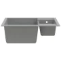 Doppelspülbecken mit Überlauf aus grauem Granit von vidaXL, Sinkt - Ref: Foro24-147086, Preis: 110,63 €, Rabatt: %