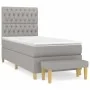 Box spring bed with light gray fabric mattress 90x200 cm by vidaXL, Beds and slatted bases - Ref: Foro24-3137365, Price: 352,...