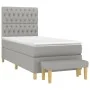 Box spring bed with light gray fabric mattress 90x200 cm by vidaXL, Beds and slatted bases - Ref: Foro24-3137365, Price: 352,...