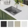 Double bowl kitchen sink with overflow in gray granite by vidaXL, Sinks - Ref: Foro24-147086, Price: 110,63 €, Discount: %