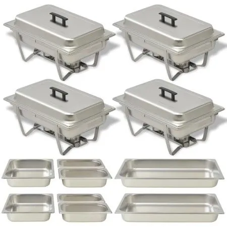 Set Lebensmittelwärmer für Buffet 4 Teile Edelstahl von vidaXL, Wilderer - Ref: Foro24-50530, Preis: 238,64 €, Rabatt: %