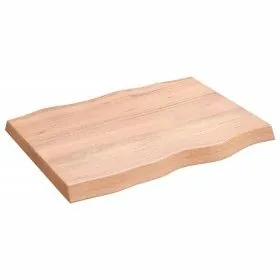 Treated wood table top with natural brown edge 80x60x(2-6) cm by vidaXL, Table tops - Ref: Foro24-363946, Price: 58,78 €, Dis...