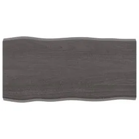 Behandelter Holztisch mit lebendiger Kante in Braun, 80x40x(2-4) cm. von vidaXL, Tischplatten - Ref: Foro24-364005, Preis: 36...