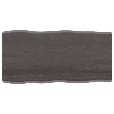 Treated wood table board with live edge, brown, 100x50x(2-4) cm by vidaXL, Table tops - Ref: Foro24-364017, Price: 51,95 €, D...