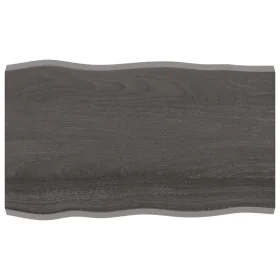 Treated wood table with live edge, brown, 100x60x(2-4) cm. by vidaXL, Table tops - Ref: Foro24-364020, Price: 60,15 €, Discou...