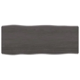 Treated wood table board with live edge, brown, 100x40x(2-6) cm. by vidaXL, Table tops - Ref: Foro24-364015, Price: 51,95 €, ...