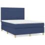 Cama box spring con colchón tela azul 140x200 cm de vidaXL, Camas y somieres - Ref: Foro24-3142343, Precio: 488,99 €, Descuen...