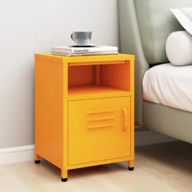 Yellow mustard steel bedside table 35x35x51 cm by vidaXL, Nightstands - Ref: Foro24-336218, Price: 75,46 €, Discount: %