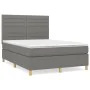 Box spring bed with dark gray fabric mattress 140x190 cm by vidaXL, Beds and slatted bases - Ref: Foro24-3142410, Price: 494,...