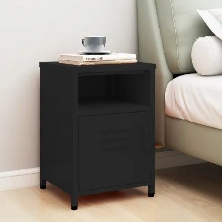 Nachttisch aus schwarzem Stahl, 35 x 35 x 51 cm von vidaXL, Nachttische - Ref: Foro24-336223, Preis: 78,69 €, Rabatt: %