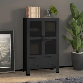 Black metal industrial storage trunk 70x40x115 cm by vidaXL, Storage trunks - Ref: Foro24-339621, Price: 278,68 €, Discount: %