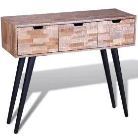 Console table with 3 drawers made of recycled teak wood by vidaXL, Side tables - Ref: Foro24-241709, Price: 115,05 €, Discoun...