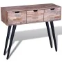 Mesa consola con 3 cajones de madera de teca reciclada de vidaXL, Mesas auxiliares - Ref: Foro24-241709, Precio: 114,85 €, De...