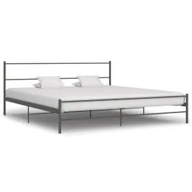 Graues Metallbettgestell 180x200 cm von vidaXL, Betten und Lattenroste - Ref: Foro24-284684, Preis: 106,95 €, Rabatt: %