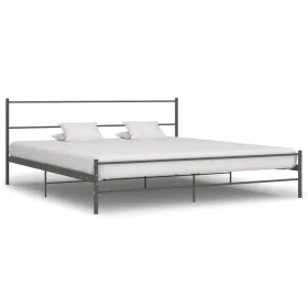 Gray metal bed frame 180x200 cm by vidaXL, Beds and slatted bases - Ref: Foro24-284684, Price: 106,95 €, Discount: %