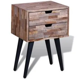 Recycled teak wood nightstand with 2 drawers by vidaXL, Nightstands - Ref: Foro24-241711, Price: 100,97 €, Discount: %
