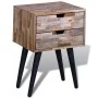 Mesita de noche con 2 cajones madera de teca reciclada de vidaXL, Mesitas de noche - Ref: Foro24-241711, Precio: 100,95 €, De...