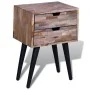 Mesita de noche con 2 cajones madera de teca reciclada de vidaXL, Mesitas de noche - Ref: Foro24-241711, Precio: 100,95 €, De...